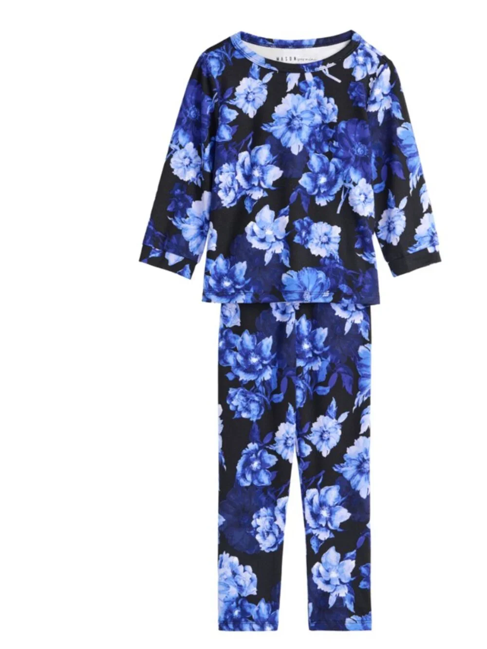 Alice and Olivia X MasonGrey Girl's Blue Floral Hunter Pajama Set, Size 5
